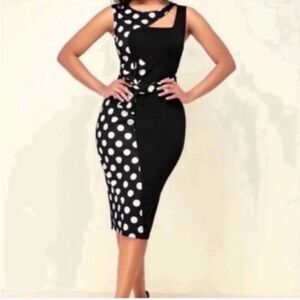 New Elegant Polka dot dress